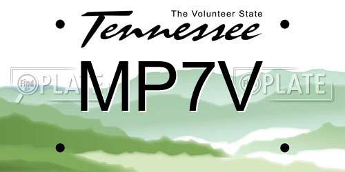 MP7V Tennessee License Plate