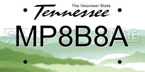 MP8B8A Tennessee License Plate