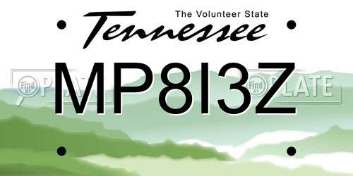 MP8I3Z Tennessee License Plate