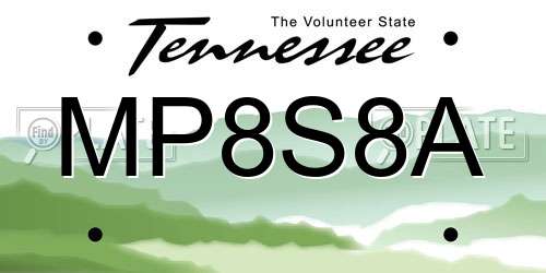 MP8S8A Tennessee License Plate
