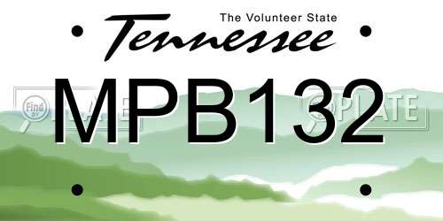 MPB132 Tennessee License Plate