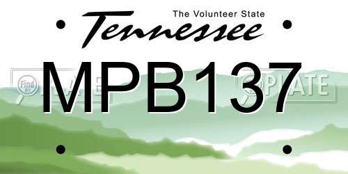 MPB137 Tennessee License Plate