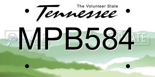 MPB584 Tennessee License Plate