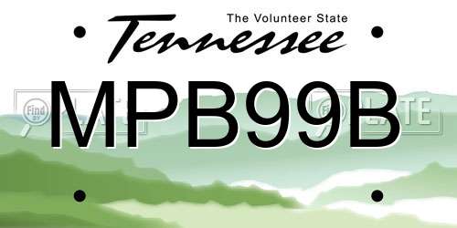 MPB99B Tennessee License Plate