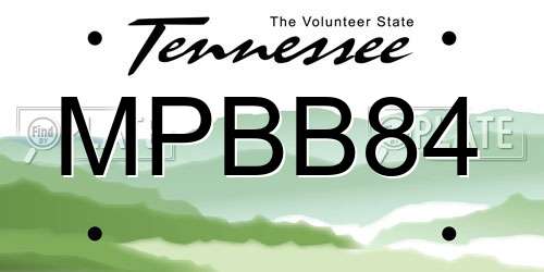 MPBB84 Tennessee License Plate