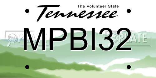 MPBI32 Tennessee License Plate