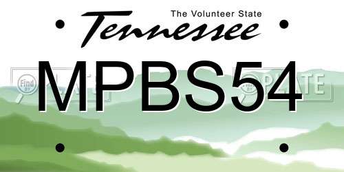 MPBS54 Tennessee License Plate