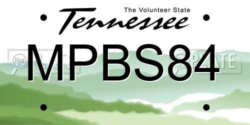 MPBS84 Tennessee License Plate