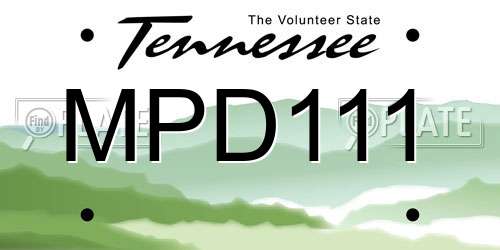 MPD111 Tennessee License Plate
