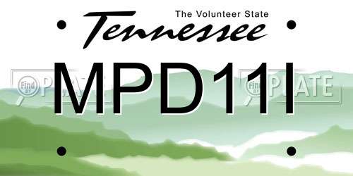 MPD11I Tennessee License Plate