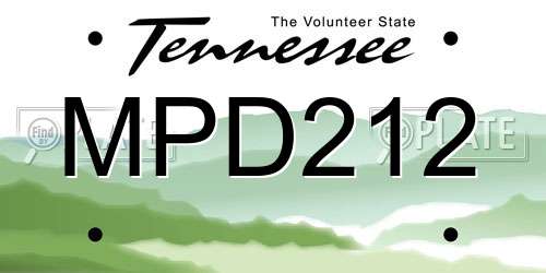 MPD212 Tennessee License Plate