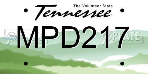 MPD217 Tennessee License Plate
