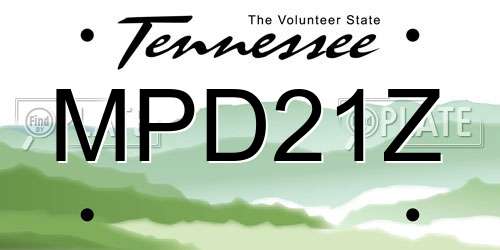 MPD21Z Tennessee License Plate