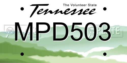 MPD503 Tennessee License Plate