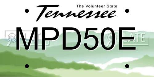 MPD50E Tennessee License Plate