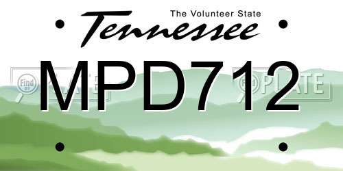 MPD712 Tennessee License Plate
