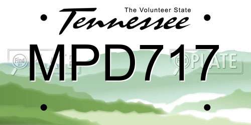 MPD717 Tennessee License Plate