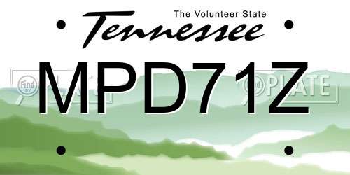MPD71Z Tennessee License Plate