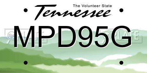MPD95G Tennessee License Plate