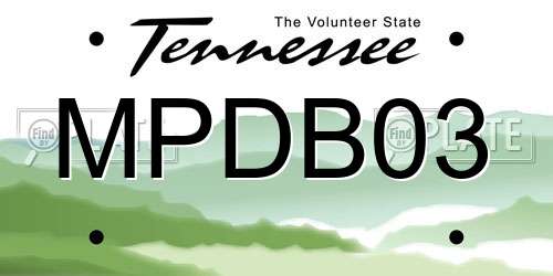 MPDB03 Tennessee License Plate
