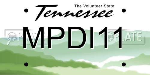 MPDI11 Tennessee License Plate