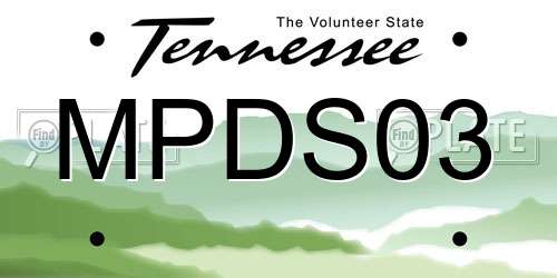MPDS03 Tennessee License Plate