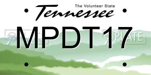 MPDT17 Tennessee License Plate
