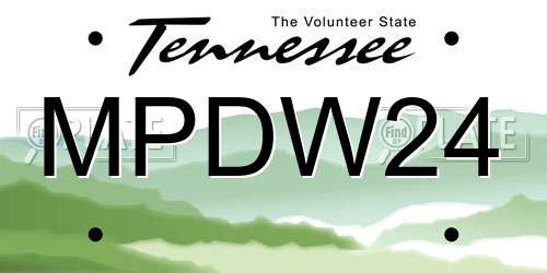 MPDW24 Tennessee License Plate