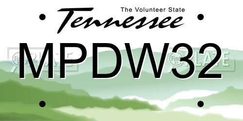MPDW32 Tennessee License Plate