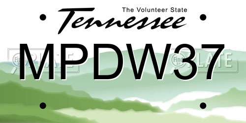 MPDW37 Tennessee License Plate