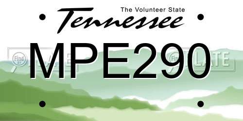 MPE290 Tennessee License Plate