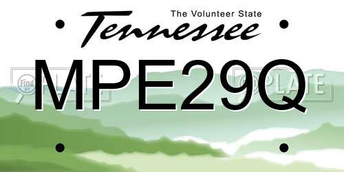 MPE29Q Tennessee License Plate