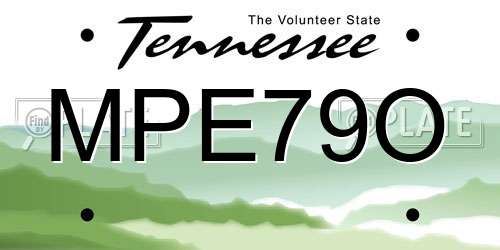 MPE79O Tennessee License Plate