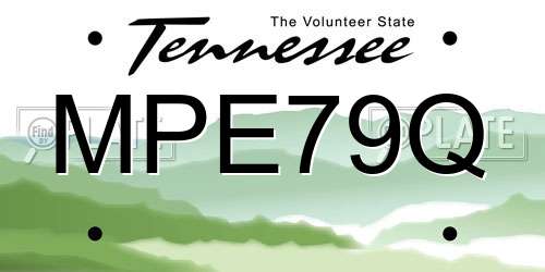 MPE79Q Tennessee License Plate