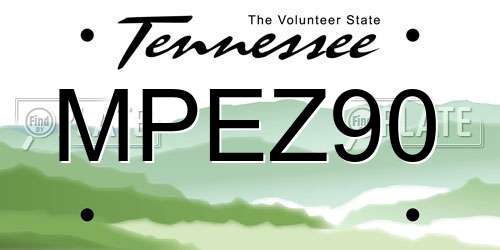 MPEZ90 Tennessee License Plate