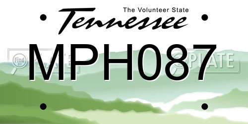 MPH087 Tennessee License Plate