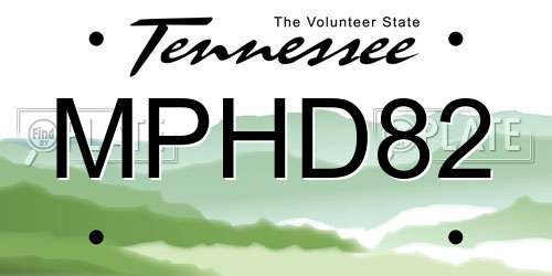 MPHD82 Tennessee License Plate