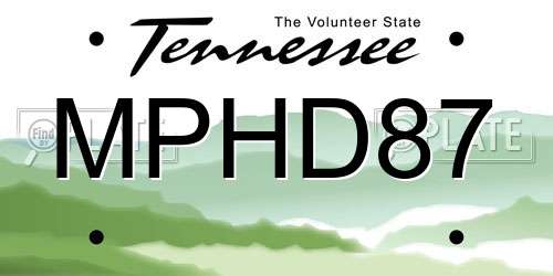 MPHD87 Tennessee License Plate