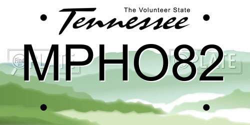MPHO82 Tennessee License Plate