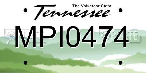 MPI0474 Tennessee License Plate