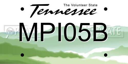 MPI05B Tennessee License Plate