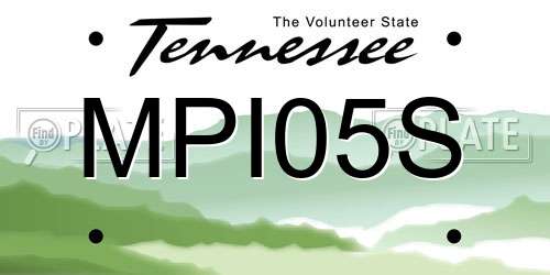 MPI05S Tennessee License Plate