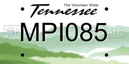 MPI085 Tennessee License Plate