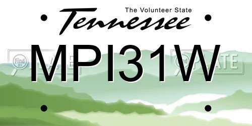 MPI31W Tennessee License Plate