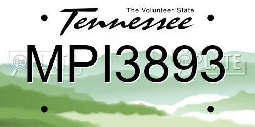 MPI3893 Tennessee License Plate