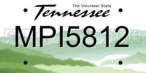 MPI5812 Tennessee License Plate