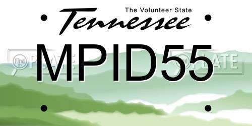 MPID55 Tennessee License Plate