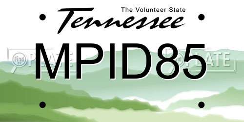 MPID85 Tennessee License Plate