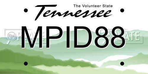 MPID88 Tennessee License Plate