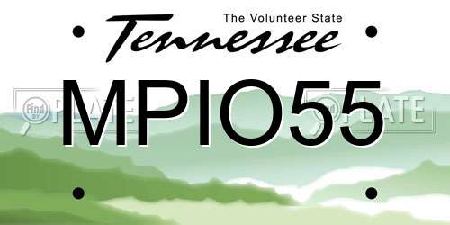 MPIO55 Tennessee License Plate